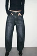 Джинси trf baggy barrel із середньою посадкою Zara 3607/240 XXS/32 Сині (0360724040132) - изображение 3