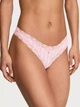Трусики стринги Cotton Lace-Waist Thong Victoria's Secret розовый L - изображение 1