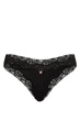 Трусики стринги Cotton Lace-Waist Thong Victoria's Secret черный с розовым L - изображение 3