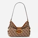 Сумка багет сідло жіноча тканинна середня Guess HWJJ9308720-LLG Коричнева (800070360376) - зображення 1