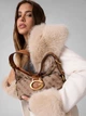 Сумка багет сідло жіноча тканинна середня Guess HWJJ9308720-LLG Коричнева (800070360376) - зображення 2
