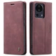 Чехол-книжка CaseMe из нубука для Xiaomi Mi 13 Lite Бордовый - изображение 10