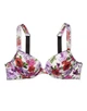Бюстгальтер Victoria’s Secret White Glam Floral Satin Shine Strap Push-up Bra Білий з фіолетовим 36D - изображение 3