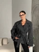 Жіночий тренч з поясом 077, графіт, one size - зображення 1