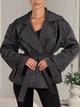 Жіночий тренч з поясом 077, графіт, one size - зображення 4