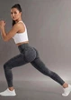 Женские лосины пуш ап спортивные с высокой посадкой для фитнеса черная варенка L (A70064K) - изображение 6