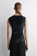 Топ жіночий COS asymmetric velvet top 1303343001 Eur 40 Синій - изображение 5