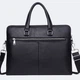 Кожаная мужская деловая сумка-портфель портфель для ноутбука черный Tiding Bag 64028 37 см - изображение 2
