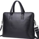 Кожаная мужская деловая сумка-портфель портфель для ноутбука черный Tiding Bag 64028 37 см - изображение 6