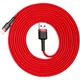 Кабель «USB to Type-C» Baseus Cafule QC3.0 3A 2m, красный - зображення 4
