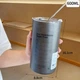 Чашка-термос багаторазова з нержавіючої сталі «Iced Americano» з соломинкою, 600 мл, темний металік - зображення 1