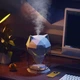 Увлажнитель воздуха аромадиффузор ультразвуковой с RGB подсветкой резервуар 650 мл USB Type-C хлопковый фильтр тихая работа до 36 дБ для дома офиса спальни ароматерапии Billow Wolf в форме головы волка - изображение 4