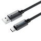 Кабель зарядки ACEFAST C19-04 USB-A to USB-C 3 A нейлон 1.2 м чорний - зображення 3