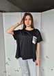 Футболка женская свободная с серым карманом в клетку G&N Черная 16797 XL (50) - изображение 5