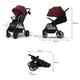 Прогулянковий візок Kinderkraft Grande 2, Burgundy (KSGRAN02BRG0000) - зображення 6