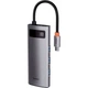 USB-хаб Baseus Metal Gleam Series 6-in-1 Multifunctional Type-C Hub Docking Station Space Gray (CAHUB-CW0G) [75252] - зображення 1