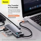 USB-хаб Baseus Metal Gleam Series 6-in-1 Multifunctional Type-C Hub Docking Station Space Gray (CAHUB-CW0G) [75252] - зображення 6