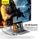 USB-хаб Baseus Metal Gleam Series 4-in-1 Multifunctional Type-C Hub Docking Station Gray (CAHUB-CY0G) [75254] - изображение 8