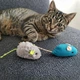 Плюшеві мишки іграшка з довгим хвостиком для котика кошенят 11см 2шт різнокольорові - зображення 3