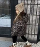 Куртка для дівчинки двостороння леопардова чорна на замку з капішоном єврозима 110 р. - изображение 2