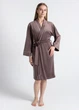 Женский велюровый халат на запах средней длины Giulia SOFT WINTER 7320/080 S Brown-mokko, коричневый, с поясом - изображение 7