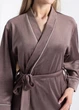 Женский велюровый халат на запах средней длины Giulia SOFT WINTER 7320/080 S Brown-mokko, коричневый, с поясом - изображение 9