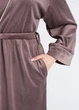 Женский велюровый халат на запах средней длины Giulia SOFT WINTER 7320/080 S Brown-mokko, коричневый, с поясом - изображение 10