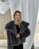 Шубка под песца в темно-сером цвете - Classyme - L - Серебристо-серый - (20sh) - изображение 2