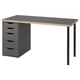 Стол, серо-черный, с отделкой под дерево, 140x60 см LAGKAPTEN/ALEX IKEA - изображение 1
