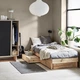 Розсувне ліжко з місцем для зберігання GLAMBERGET IKEA 605.648.45 сосна - зображення 2