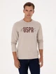 Світшот чоловічий U.S. Polo Assn G081SZ082-000-2331724(Taş) XL Бежевий з принтом (8683859419685) - зображення 1