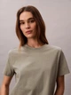 Футболка хлопковая женская Calvin Klein 40WP105(Shadow) XS Хаки (199155991193) - изображение 5