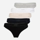 Набор трусиков танга женских хлопковых Pierre Cardin I022SZ0IT.P02.SK24-5LITanga.VR046 XL 5 шт Черный/Серый/Белый/Бежевый (8683858578888) - изображение 1