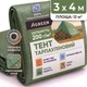 Тент Agreen 3х4м 200г/м² високої міцності з люверсами тарпаулін темно-зелений 89360 - изображение 1