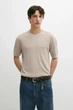 Футболка knit мужская с коротким рукавом Massimo Dutti XL бежевый - изображение 1