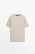 Футболка knit мужская с коротким рукавом Massimo Dutti XL бежевый - изображение 5