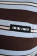 Футболка женская большого размера полосатая с карманом на груди One Size 48-52 бордовая - изображение 3