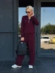 Женский костюм спортивный демисезонный Fashion 54/56 марсала - изображение 2