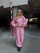 Костюм женский прогулочный в клетку розового цвета 39125 42/48 - изображение 2