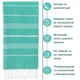 Пляжное полотенце peshtemal Mint Green 100х180 см большое турецкое пoлотенце пештемаль для пляжа бассейна хамама бани мятное - изображение 3