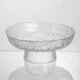 Фруктовница стеклянная на ножке тарелка для фруктов Ice Textured 20×9 см ваза для фруктов Прозрачный - изображение 2