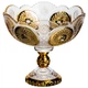 Фруктовница стеклянная на ножке тарелка для фруктов Gold Glass 25 см ваза для фруктов Золотистый - изображение 1