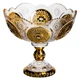 Фруктовница стеклянная на ножке тарелка для фруктов Gold Glass 25 см ваза для фруктов Золотистый - изображение 3