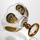 Фруктовница стеклянная на ножке тарелка для фруктов Gold Glass 25 см ваза для фруктов Золотистый - изображение 6