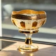 Фруктовница стеклянная на ножке тарелка для фруктов Bohemia Gold 26 см ваза для фруктов Золотистый - изображение 2