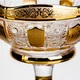 Фруктовница стеклянная на ножке тарелка для фруктов Bohemia Gold 26 см ваза для фруктов Золотистый - изображение 3