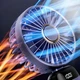 Портативный вентилятор с LED-дисплеем и подставкой под телефон, складной синий. - изображение 12