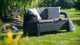 Садовий диван 2-місний Keter Corfu Love Seat графіт (258973) — пластиковий ротанг для тераси та балкона - изображение 2