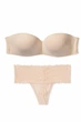 Комплект белья: бюстгальтер push-up и трусики стринг Victoria's Secret 70C/S Бежевый (153671) - изображение 1