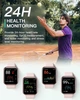 Смарт-годинник AEAC ID208 Plus 1,69″, Bluetooth-дзвінки, Alexa, пульс, SpO₂, 24 спортрежими, IP68, рожевий - зображення 4